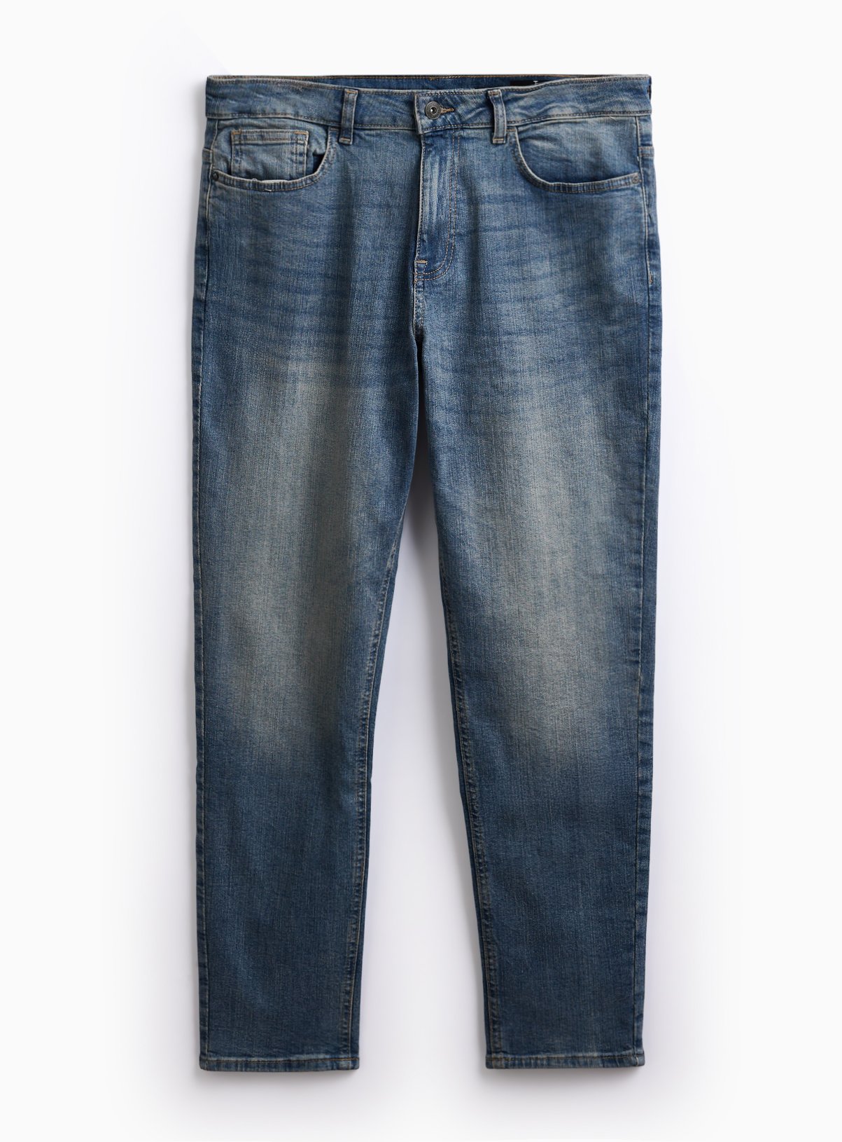 Mid Rinse Denim Tapered Leg Jeans 42R - Image 3 thumbnail